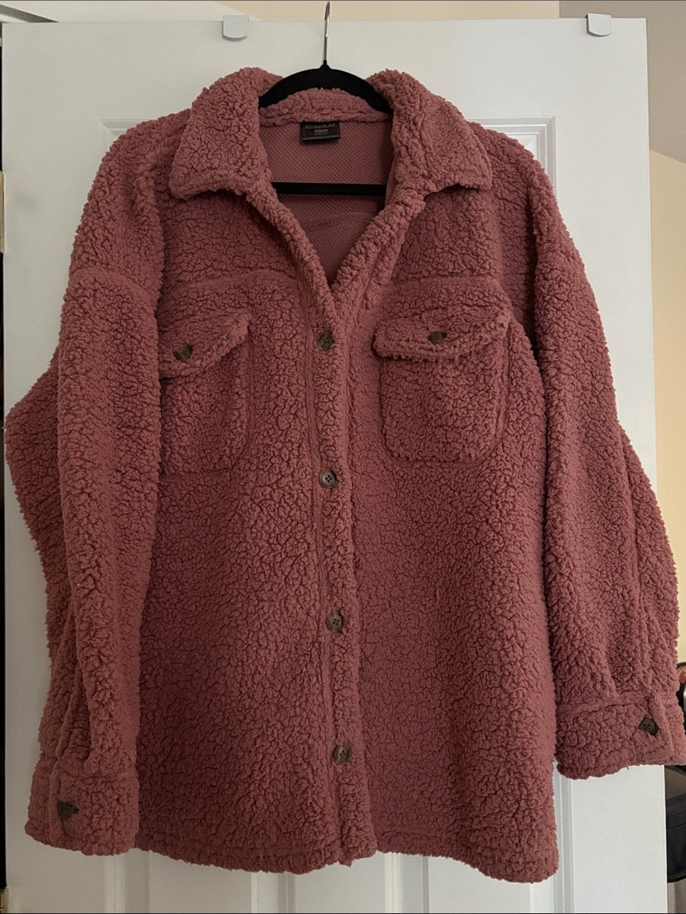 Women’s Plush Sherpa Shacket - Dusty Rose